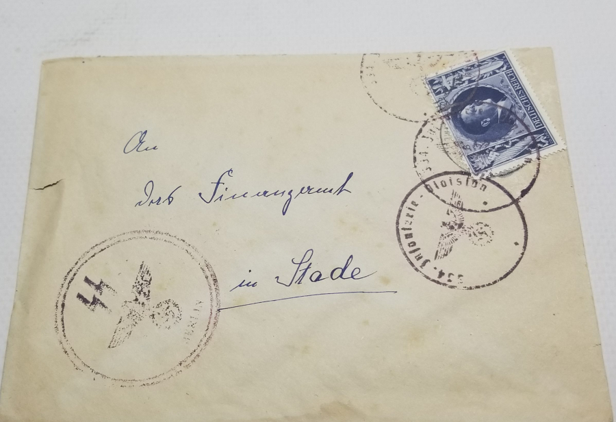 ÜZERİ NAZİ DAMGALI VE HİTLER PULLU 2. DÜNYA SAVAŞI ANTİKA MEKTUP ZARFI