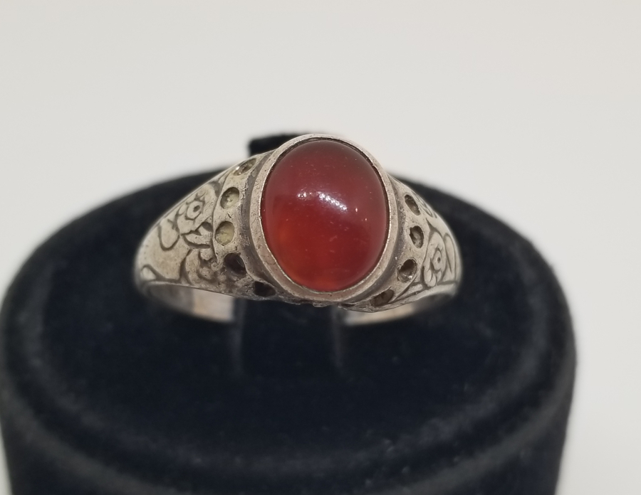 KALEM İŞÇİLİKLİ ANTİKA GÜMÜŞ HAC HATIRASI YÜZÜK