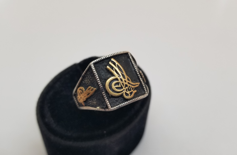 ÜZERİ TUĞRALI GÜMÜŞ YÜZÜK