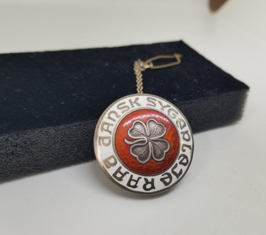 ÜZERİ MİNE İŞÇİLİKLİ ANTİKA GÜMÜŞ AVRUPA ROZET