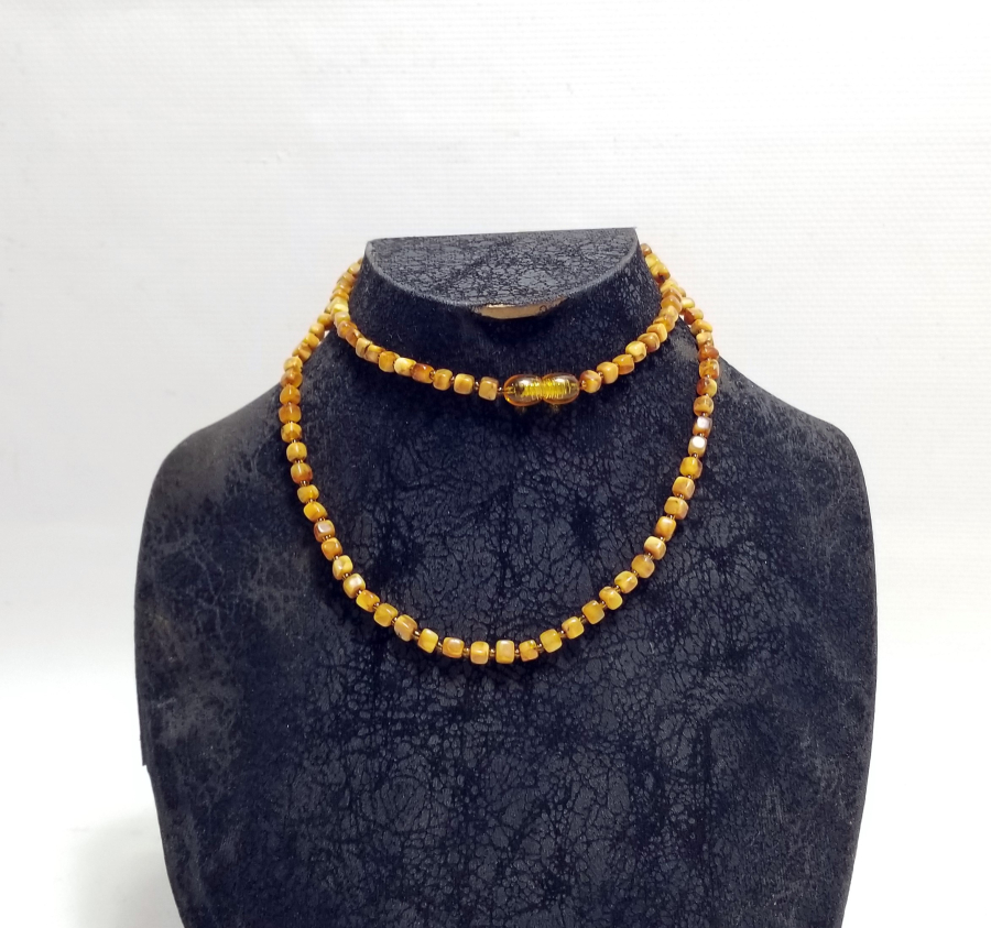 ÖZEL YAPIM DAMLA KEHRİBAR KOLYE