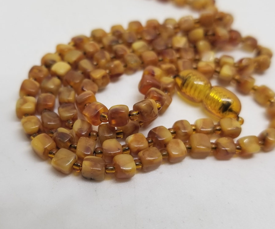 ÖZEL YAPIM DAMLA KEHRİBAR KOLYE