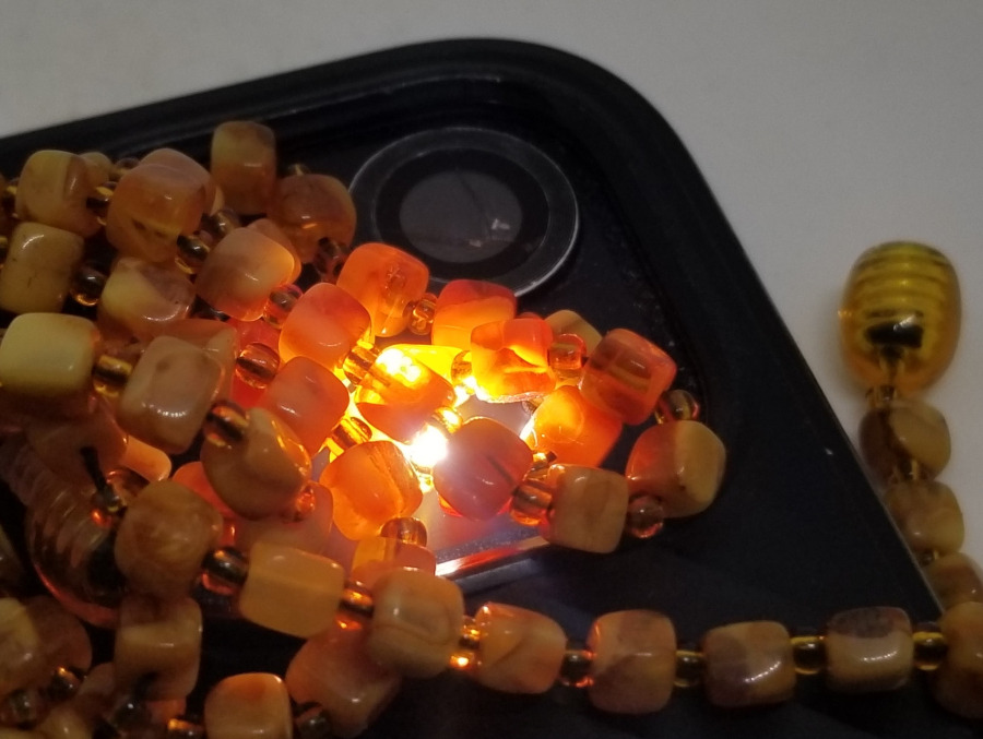 ÖZEL YAPIM DAMLA KEHRİBAR KOLYE