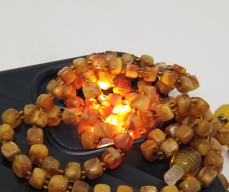 ÖZEL YAPIM DAMLA KEHRİBAR KOLYE