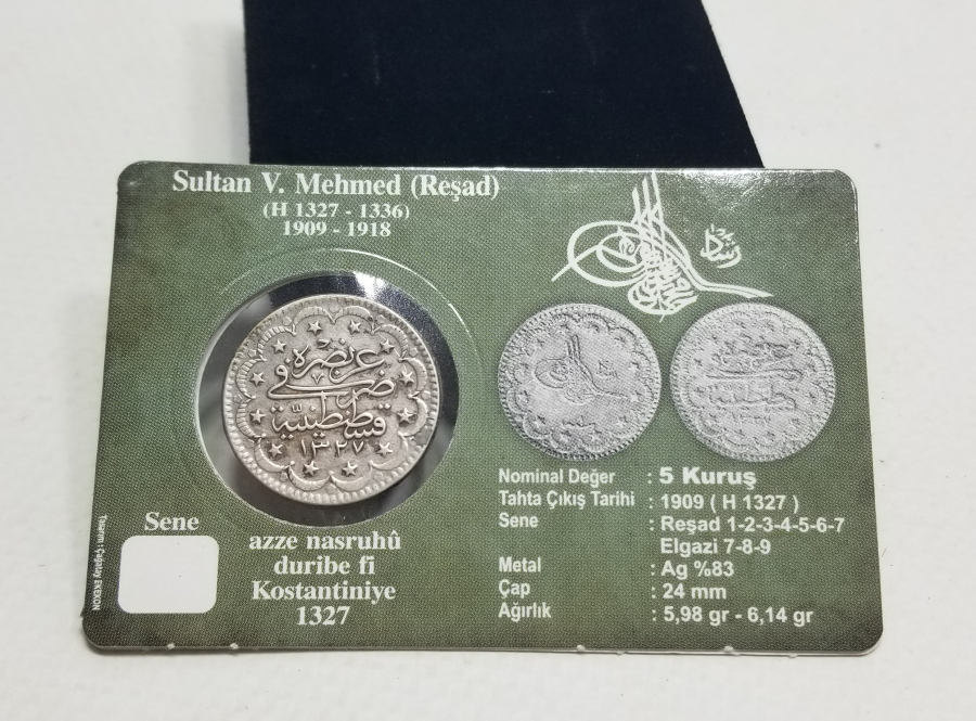 SULTAN MEHMET REŞAD HAN DÖNEMİ GÜMÜŞ 5 KURUŞ MECİDİYE