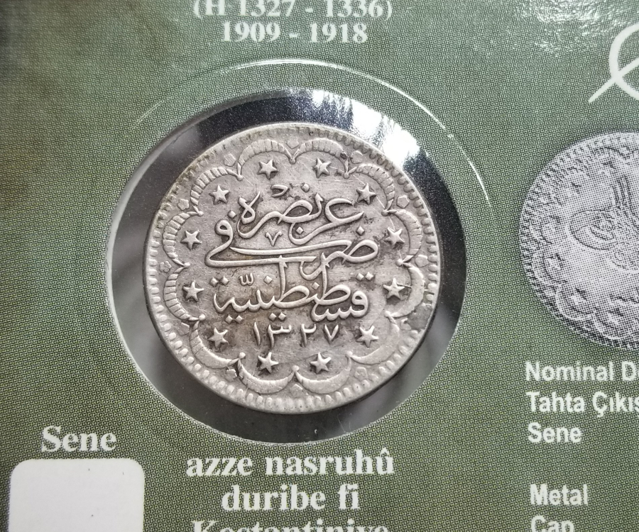 SULTAN MEHMET REŞAD HAN DÖNEMİ GÜMÜŞ 5 KURUŞ MECİDİYE