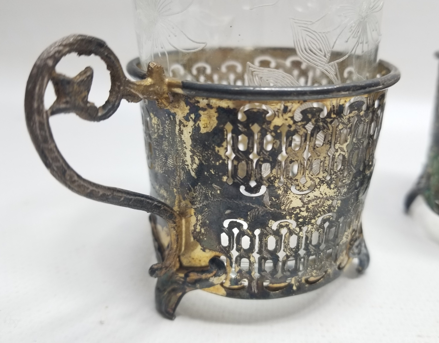 OSMANLI DÖNEMİ TUĞRALI GÜMÜŞ ÇİFT ŞERBETLİK