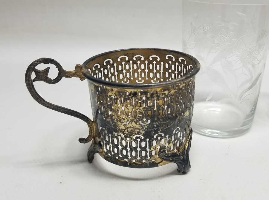 OSMANLI DÖNEMİ TUĞRALI GÜMÜŞ ÇİFT ŞERBETLİK