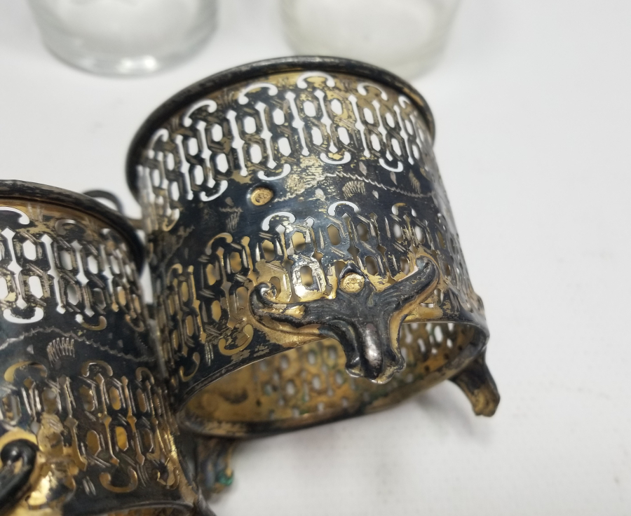 OSMANLI DÖNEMİ TUĞRALI GÜMÜŞ ÇİFT ŞERBETLİK