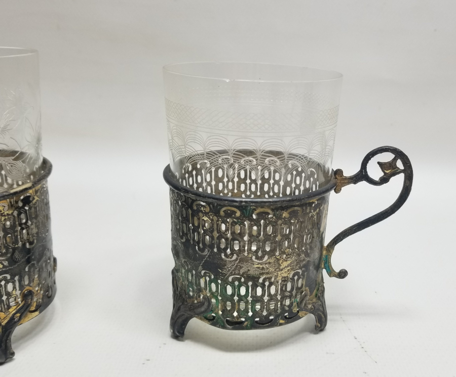 OSMANLI DÖNEMİ TUĞRALI GÜMÜŞ ÇİFT ŞERBETLİK