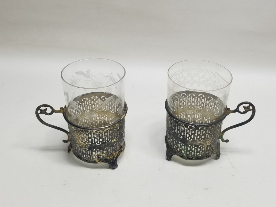 OSMANLI DÖNEMİ TUĞRALI GÜMÜŞ ÇİFT ŞERBETLİK