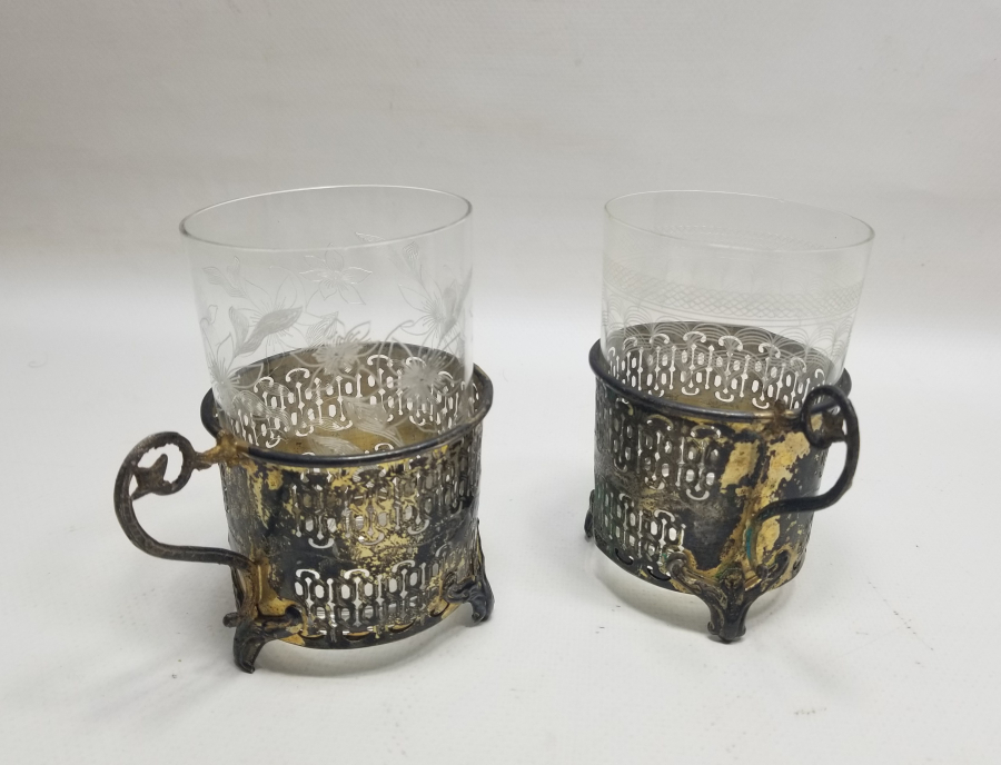 OSMANLI DÖNEMİ TUĞRALI GÜMÜŞ ÇİFT ŞERBETLİK