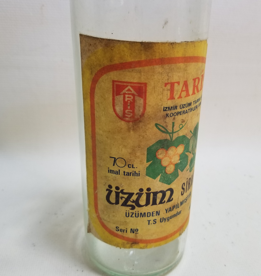 ORİJİNAL ETİKETİYLE ANTİKA ÜZÜM SİRKESİ ŞİŞESİ