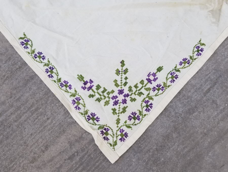 ANTİKA KANAVİÇE İŞÇİLİKLİ GELİN BOHÇASI