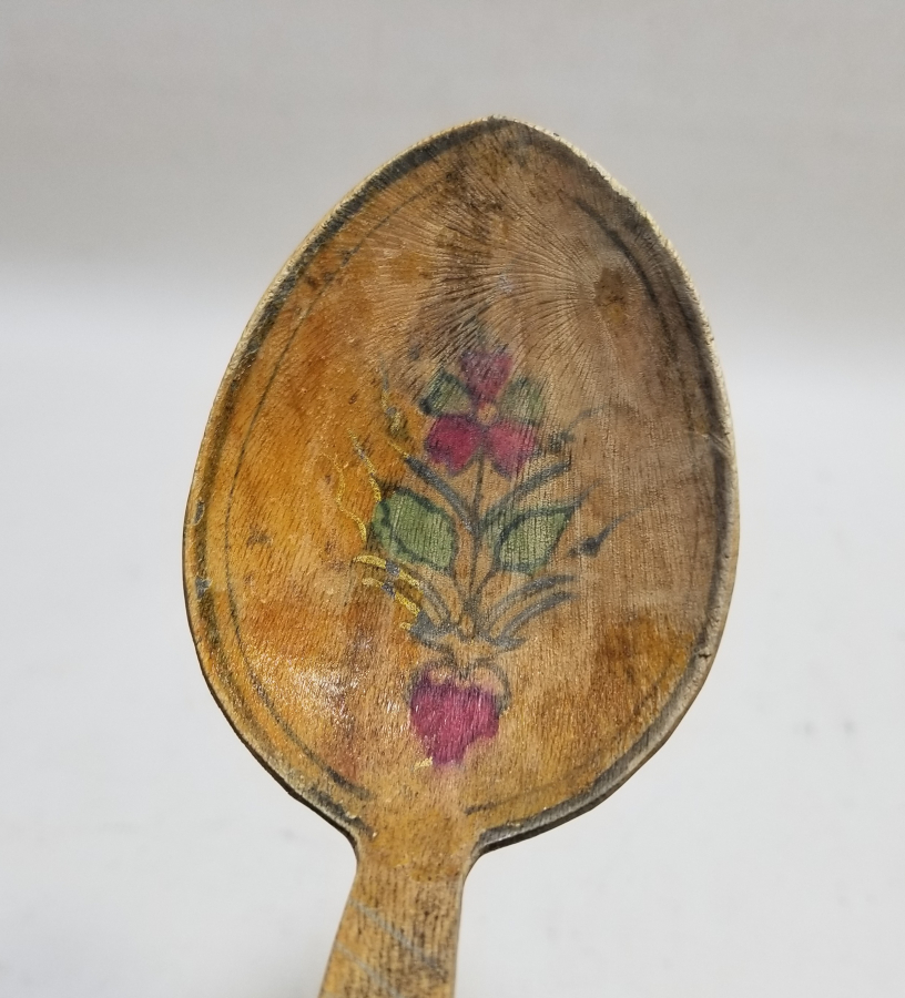 EL BOYAMA ANTİKA BALIKESİR YÖRESİ TAHTA KAŞIK