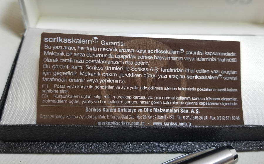 ORİJİNAL KUTUSUNDA SCRİKSS MARKA DOLMA KALEM