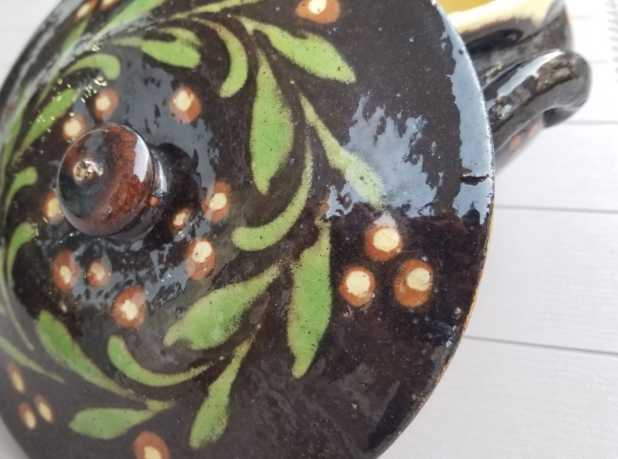 NADİR TİPTE İÇİ OSMANLICA YAZILI ÇANAKKALE BÜYÜK BOY KAPAKLI KASE