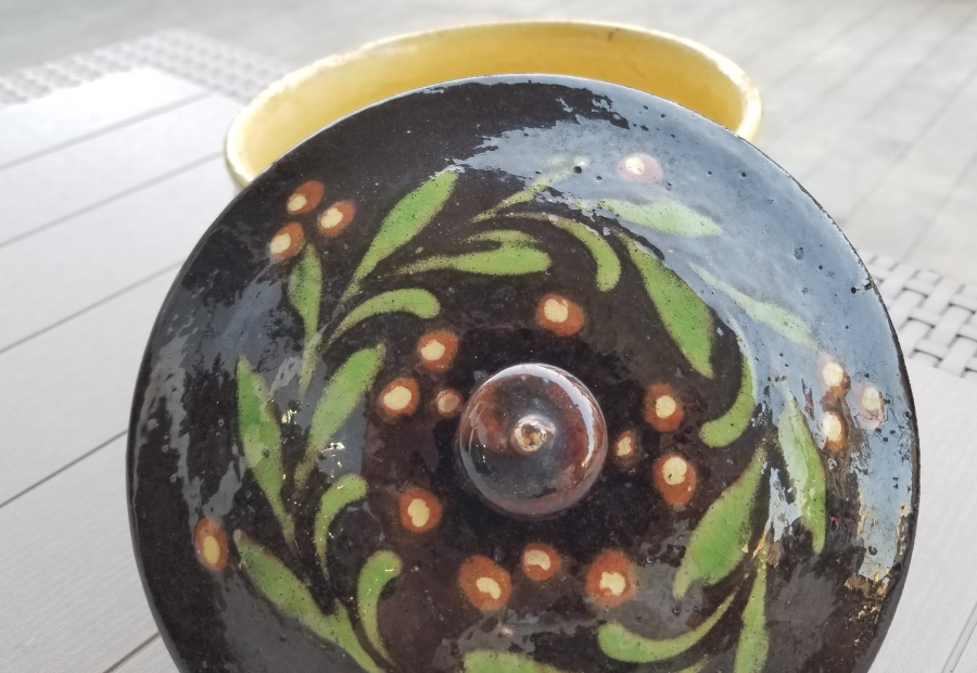 NADİR TİPTE İÇİ OSMANLICA YAZILI ÇANAKKALE BÜYÜK BOY KAPAKLI KASE