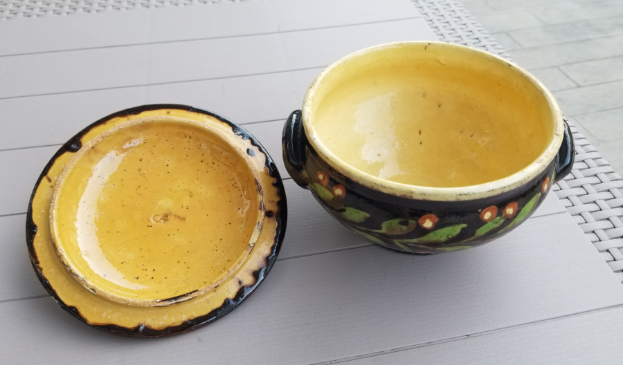 NADİR TİPTE İÇİ OSMANLICA YAZILI ÇANAKKALE BÜYÜK BOY KAPAKLI KASE