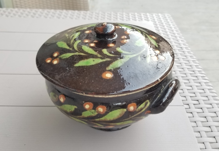 NADİR TİPTE İÇİ OSMANLICA YAZILI ÇANAKKALE BÜYÜK BOY KAPAKLI KASE