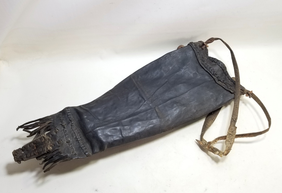 OSMANLI DÖNEMİ DERİDEN MAMUL ÇOK NADİR SADAK - OKÇU ÇANTASI