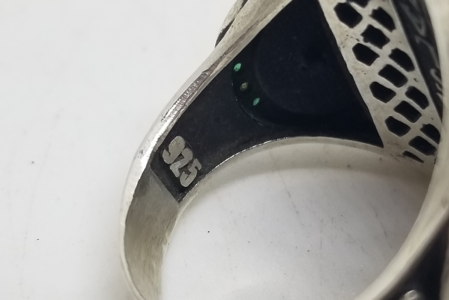 ÜZERİ AYETLİ VE MÜHRÜ SÜLEYMANLI ÖZEL YAPIM BÜYÜK BOY GÜMÜŞ YÜZÜK