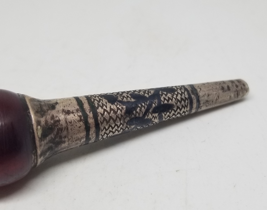 OSMANLI DÖNEMİ SAVATLI GÜMÜŞ NARGİLE MARPUCU