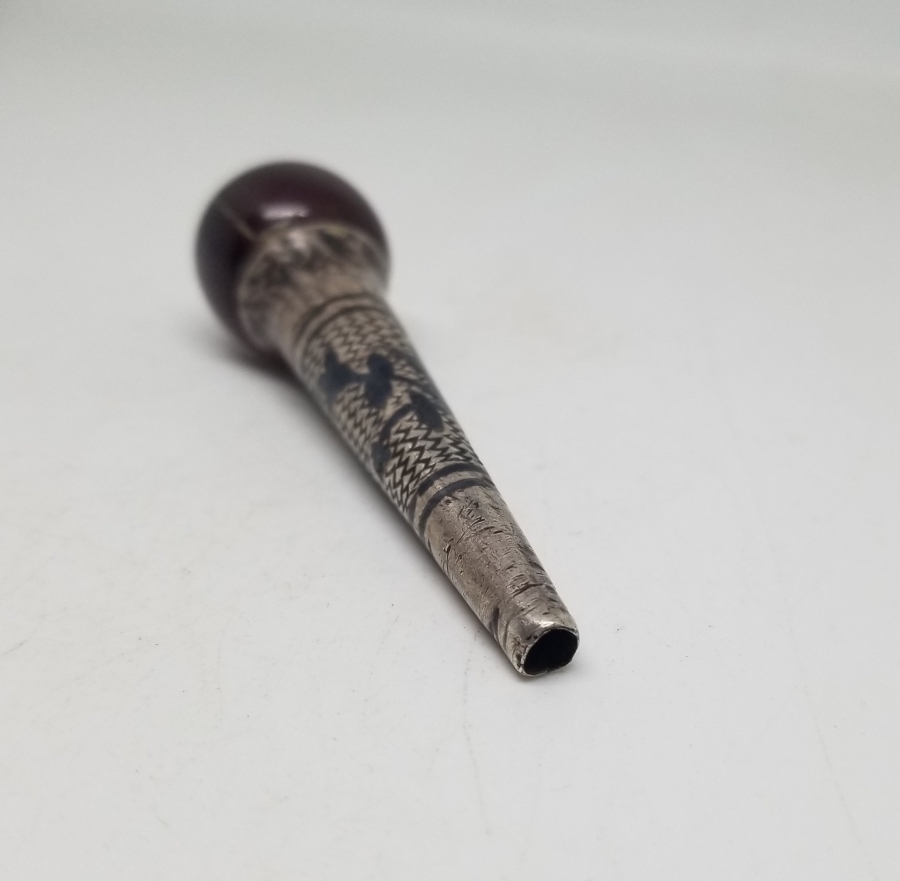 OSMANLI DÖNEMİ SAVATLI GÜMÜŞ NARGİLE MARPUCU