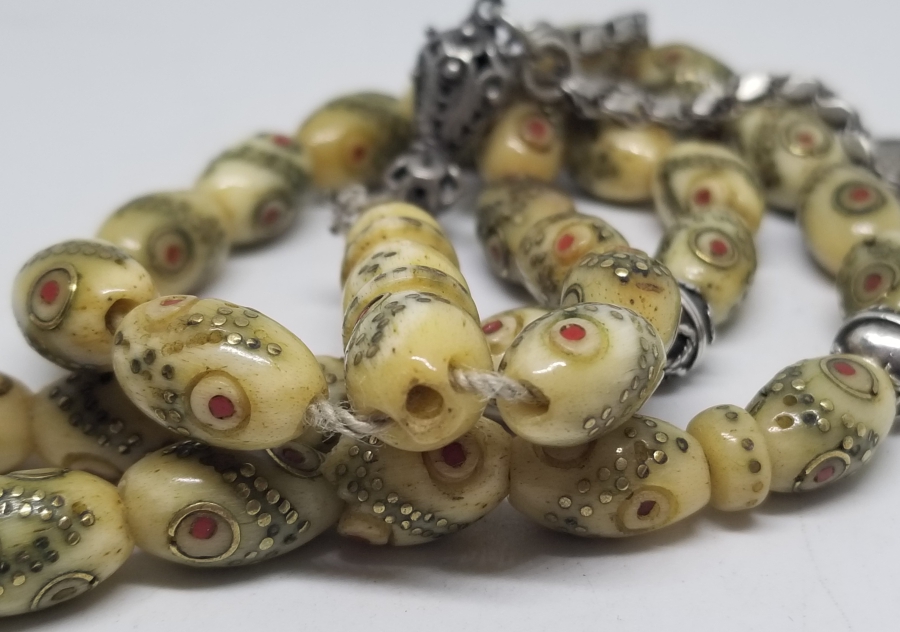 ÜZERİ İŞLEMELİ ÖZEL YAPIM OSMANLI KEMİK TESPİH