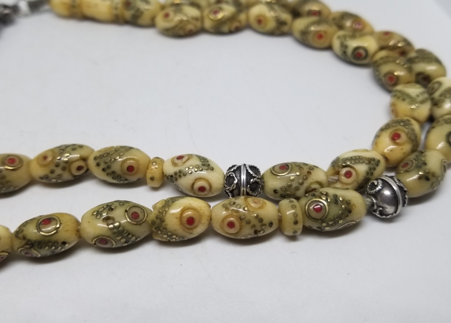 ÜZERİ İŞLEMELİ ÖZEL YAPIM OSMANLI KEMİK TESPİH