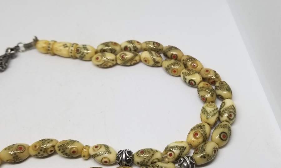 ÜZERİ İŞLEMELİ ÖZEL YAPIM OSMANLI KEMİK TESPİH