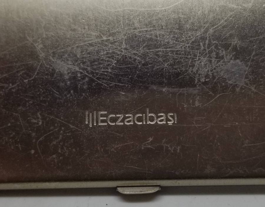 ECZACIBAŞI PROMOSYON GÜMÜŞ KAPLAMA KARTVİZİTLİK