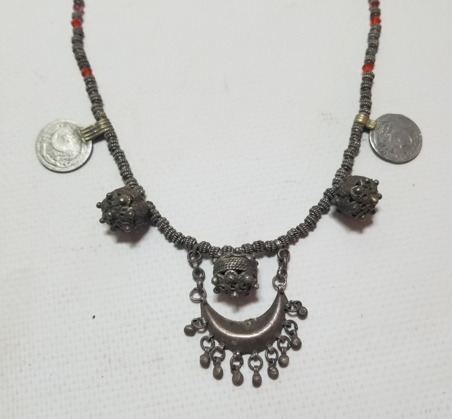 OSMANLI PARÇALARDAN DİZAYN EDİLMİŞ ÖZEL YAPIM GÜMÜŞ GERDANLIK