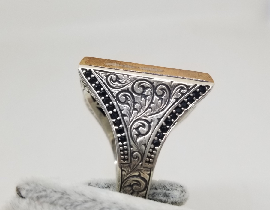 GRANAT TAŞLI ÖZEL YAPIM GÜMÜŞ YÜZÜK