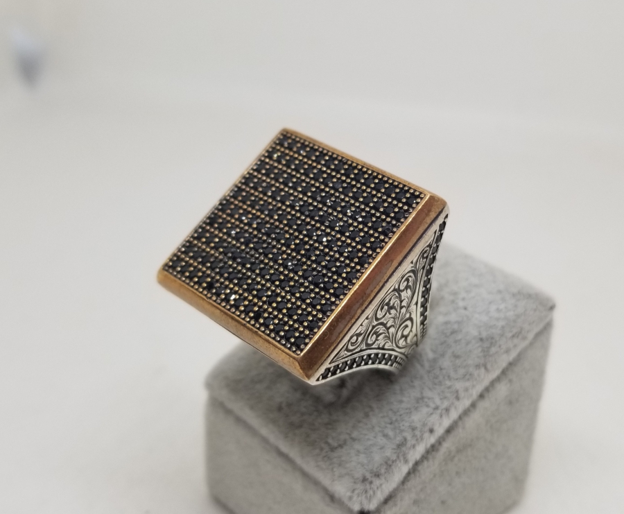 GRANAT TAŞLI ÖZEL YAPIM GÜMÜŞ YÜZÜK