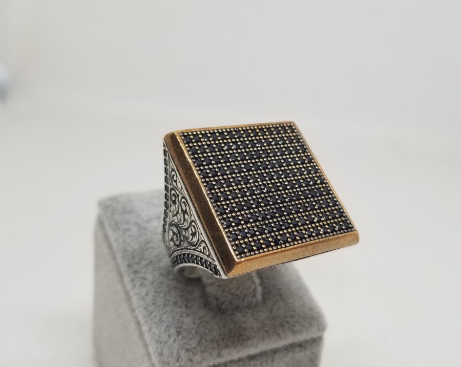 GRANAT TAŞLI ÖZEL YAPIM GÜMÜŞ YÜZÜK