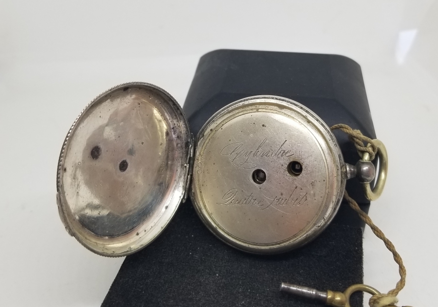 OSMANLI DÖNEMİ KURMALI GÜMÜŞ KASA RENKLİ KADRAN CEP SAATİ