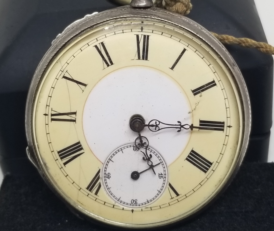 OSMANLI DÖNEMİ KURMALI GÜMÜŞ KASA RENKLİ KADRAN CEP SAATİ