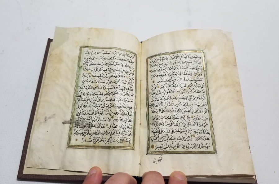 HER SAYFASI ALTIN TEZHİPLİ OSMANLI DÖNEMİ EL YAZMA KUR'AN-I KERİM