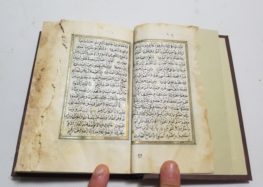 HER SAYFASI ALTIN TEZHİPLİ OSMANLI DÖNEMİ EL YAZMA KUR'AN-I KERİM