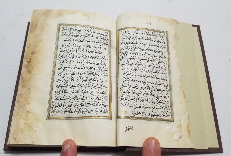 HER SAYFASI ALTIN TEZHİPLİ OSMANLI DÖNEMİ EL YAZMA KUR'AN-I KERİM