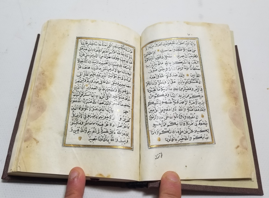 HER SAYFASI ALTIN TEZHİPLİ OSMANLI DÖNEMİ EL YAZMA KUR'AN-I KERİM