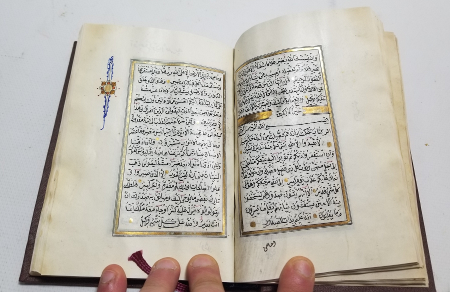 HER SAYFASI ALTIN TEZHİPLİ OSMANLI DÖNEMİ EL YAZMA KUR'AN-I KERİM