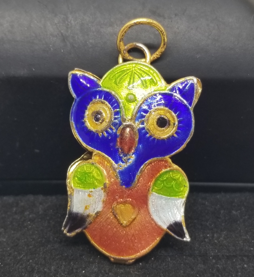 ÜZERİ MİNE İŞÇİLİKLİ ANTİKA KOLYE UCU