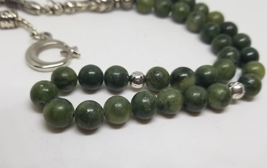 İMAME VE PÜSKÜLÜ GÜMÜŞ KAPLAMA 33LÜK DOĞAL TAŞ TESPİH