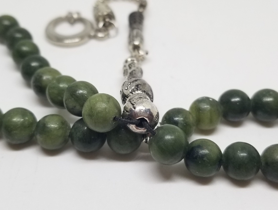 İMAME VE PÜSKÜLÜ GÜMÜŞ KAPLAMA 33LÜK DOĞAL TAŞ TESPİH