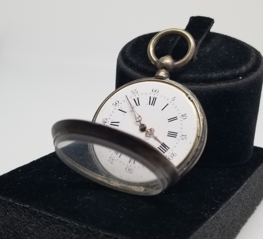 AKREP YELKOVANI LALE FORMLU ANTİKA GÜMÜŞ CEP SAATİ