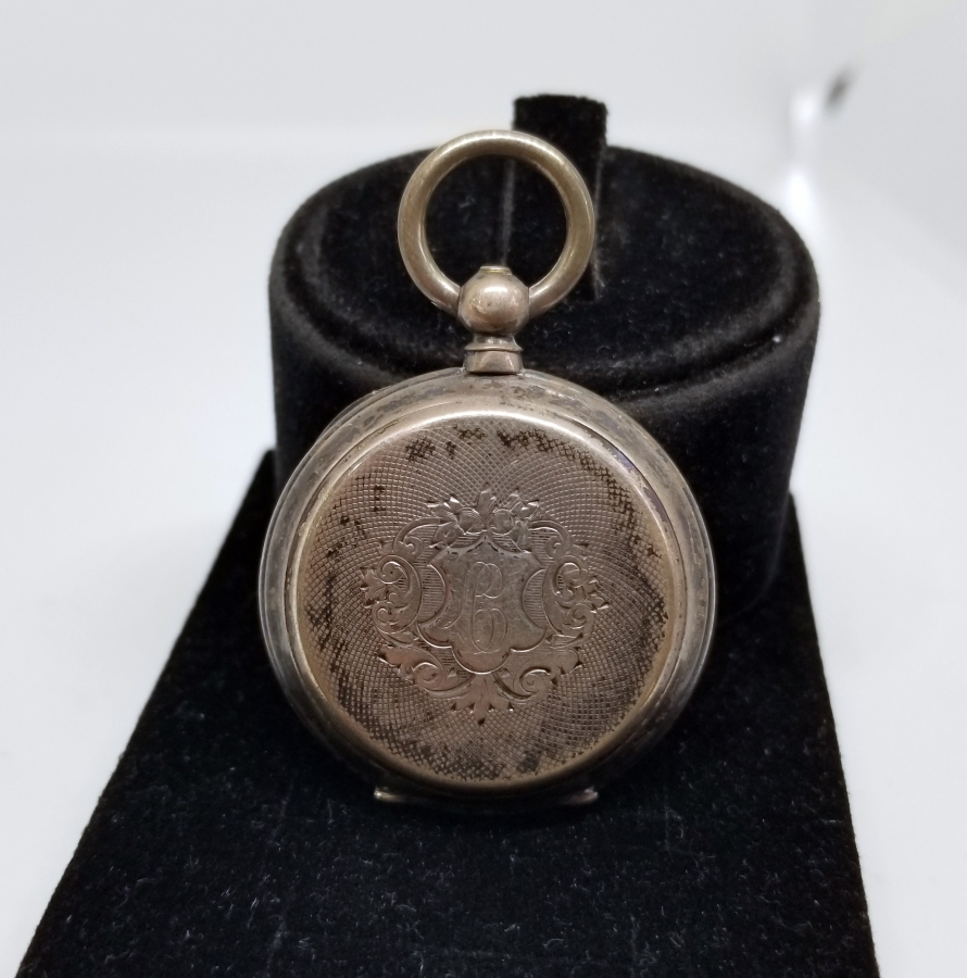 AKREP YELKOVANI LALE FORMLU ANTİKA GÜMÜŞ CEP SAATİ