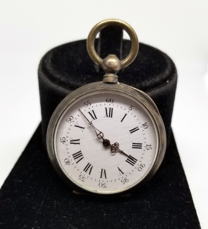 AKREP YELKOVANI LALE FORMLU ANTİKA GÜMÜŞ CEP SAATİ