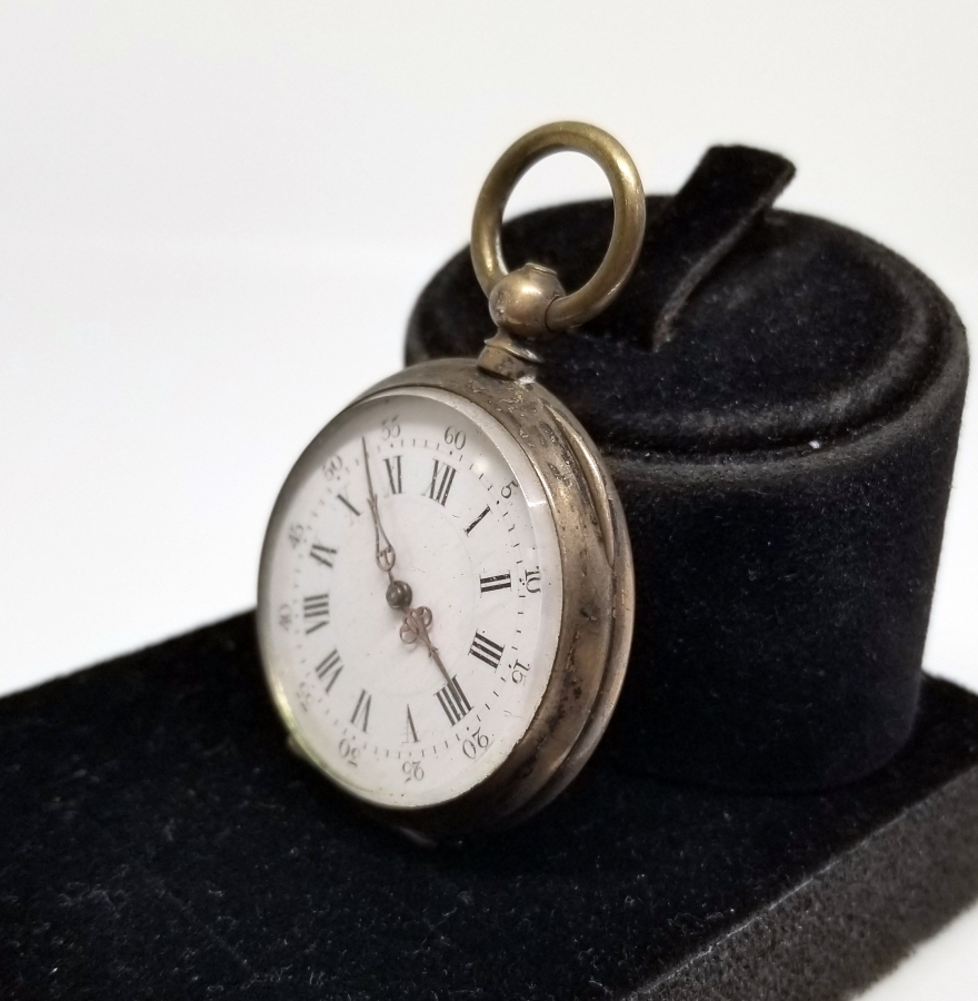 AKREP YELKOVANI LALE FORMLU ANTİKA GÜMÜŞ CEP SAATİ